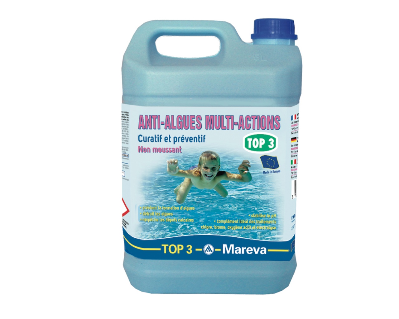 Anti-Algues Multi-actif TOP3 5litres – Smart Piscine