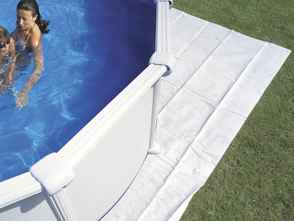 Tapis de sol nylon renforce MICROBULLES piscine hors-sol ovale 7.32m x 3.66m