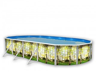 Image Kit piscine hors-sol acier Toi BOSQUE ovale 7.30 x 3.66 x 1.20m decor bosquet