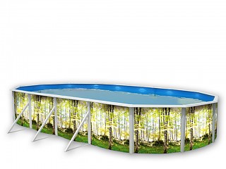 Image Kit piscine hors-sol acier Toi BOSQUE ovale 9.15 x 4.57 x 1.20m decor bosquet