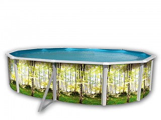 Image Kit piscine hors-sol acier Toi BOSQUE ovale 5.50 x 3.66 x 1.20m decor bosquet
