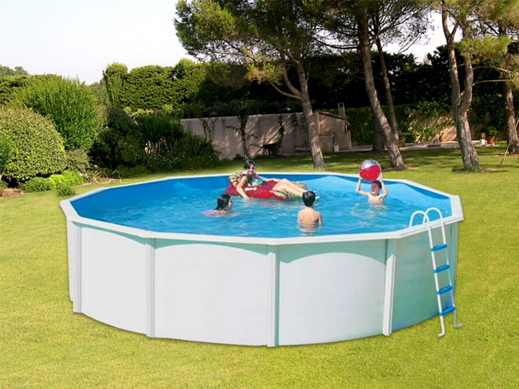 Kit piscine hors-sol acier Toi CANARIAS CIRCULAR PACK ronde Ø3.50 x 1.20m laque blanc