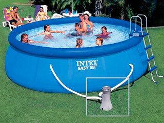 Intex - Kit piscine hors-sol autoportante Intex EASY SET ronde Ø457 x 122cm avec filtration debit 3.8m3/h