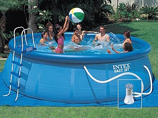Image Kit piscine hors-sol autoportante Intex EASY SET ronde Ø488m x 122cm avec filtration debit 3.8m3/h