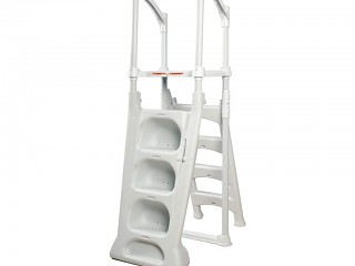 Image Echelle piscine hors-sol H2O symetrique 4 marches avec double securite enfant