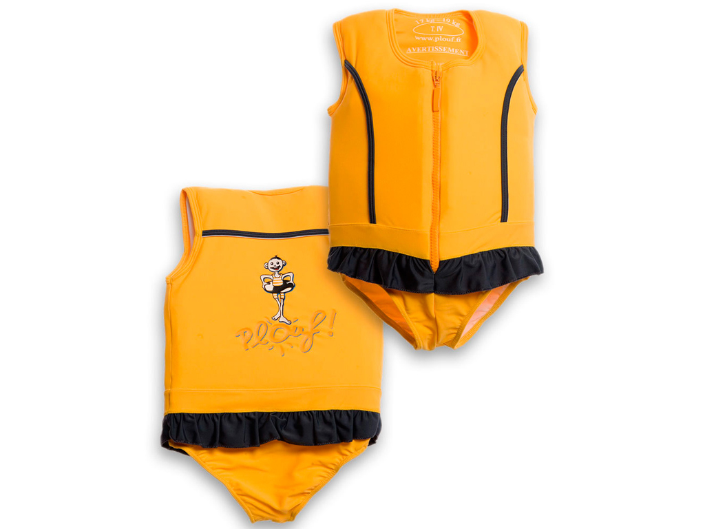 Maillot de bain flottant enfant PLOUF Sportif Jaune fille 5 ans 19 21kg