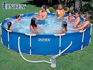 Image Kit piscine tubulaire Intex METAL FRAME ronde Ø366 x 76cm avec filtration a cartouche 2m3/h