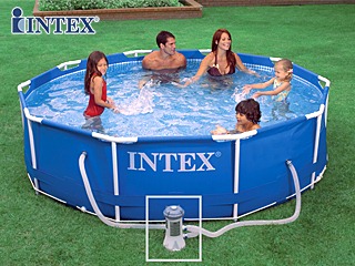 Image Kit piscine tubulaire Intex METAL FRAME ronde Ø305 x 76cm avec filtration a cartouche 1.25m3/h