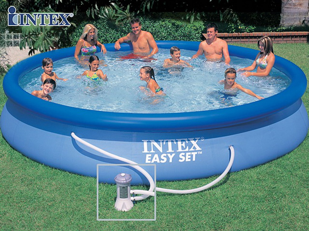 Kit piscine hors-sol autoportante Intex EASY SET ronde Ø457 x 84cm avec filtration debit 2m3/h