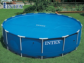 Image Couverture solaire d'ete Intex BULLES Ø348cm pour piscine hors-sol ronde Ø366cm