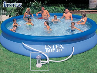 Image Kit piscine hors-sol autoportante Intex EASY SET ronde Ø457 x 91cm avec filtration debit 3.8m3/h