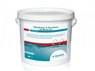 Image Galets de chlore lent CHLORILONG 5 FONCTIONS 250g Bayrol seau de 5kg