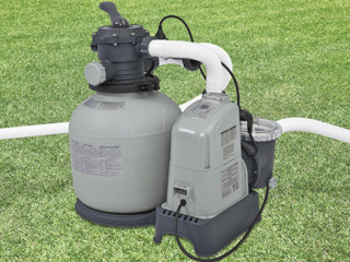 Image Combine de filtration a sable Intex COMBO debit 8m³/h avec ecosterilisateur et OEC jusqu'a 60m3