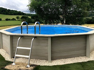 Image Kit piscine beton NATURALIS 1 ronde Ø4.95 x 1.30m aspect bois