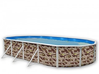 Image Kit piscine hors-sol acier Toi CAMUFLAJE ovale 7.30 x 3.66 x 1.20m decor camouflage