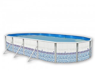 Image Kit piscine hors-sol acier Toi MOSAICO ovale 9.15 x 4.57 x 1.2m decor mosaique
