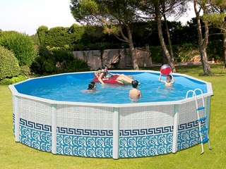 Image Kit piscine hors-sol acier Toi MOSAICO ronde Ø4.60 x 1.20m decor mosaique