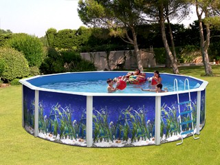 Image Kit piscine hors-sol acier Toi OCEANO ronde Ø4.60 x 1.20m decor aquatique