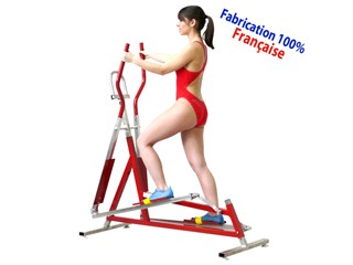 Image Aquabike elliptique Archimede MANO BASIC revetement thermoplastique rouge pour piscine