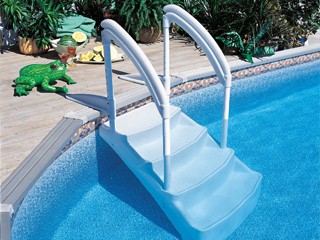 Image Escalier piscine VOIE ROYALE avec double main courante