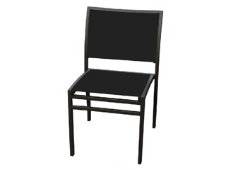 Chaise de jardin en aluminium gris et textilene noir 42cm x 42cm x 95cm