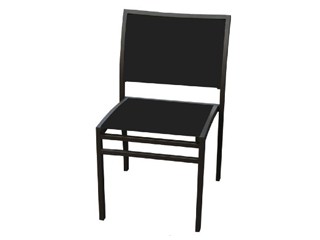 Image Chaise de jardin en aluminium gris et textilene noir 42cm x 42cm x 95cm