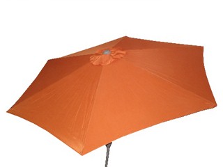 Image Parasol inclinable aluminium noir a manivelle Ø270cm toile coloris orange