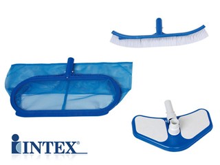 Image Kit d'entretien Intex LUXE avec epuisette de surface + brosse de paroi + tete de balai lestee