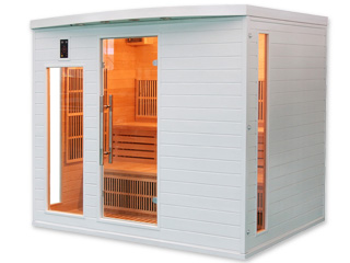 Image Sauna infrarouge cabine 5 places SOLEIL BLANC puissance 2685W