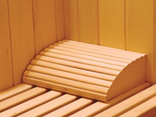 Image Repose-tete ergonomique en bois pour sauna infrarouge ou a vapeur