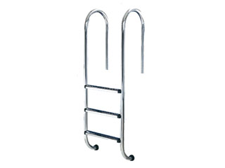 Image Echelle piscine enterree droite acier inoxydable 3 marches a sceller