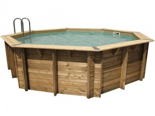 Image Piscine bois Ubbink OCEA octogonale Ø580x130cm liner beige