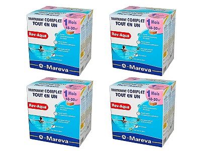 Image Pack 4 mois traitement Mareva REV-AQUA 4 en 1 piscine 18 a 30m³