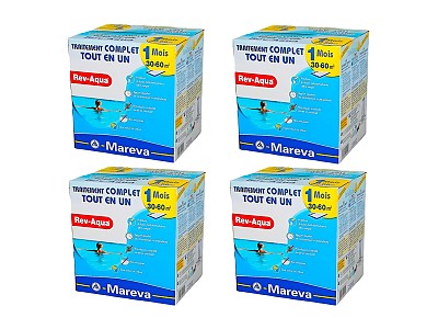 Image Pack 4 mois traitement Mareva REV-AQUA 4 en 1 piscine 30 a 60m³
