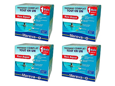 Image Pack 4 mois traitement Mareva REV-AQUA 4 en 1 piscine 60 a 90m³