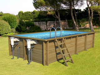 Image Piscine hors-sol bois BWT myPOOL WEVA RECTANGLE 6x3 H133cm
