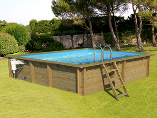 Image Piscine hors-sol bois BWT myPOOL WEVA CARRE 3x3 H120cm