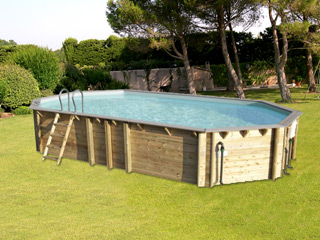 Image Piscine hors-sol bois BWT myPOOL ODYSSEA OCTO+ 840 H133cm margelles et liner gris