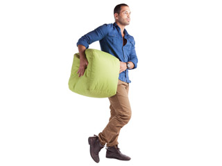 Jumbo Bag - Pouf Jumbo Bag CUBE 40 x 40 x 40cm coloris vert anis