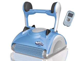 Image Robot piscine electrique Dolphin NAUTY TC telecommande avec chariot