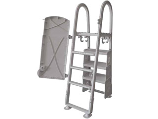 Image Echelle avec porte securite enfant Innovaplas FRAME DELUXE piscine hors-sol