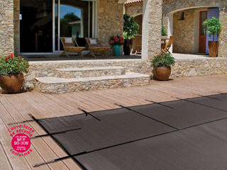 Image Couverture d'hivernage et de securite Albiges GRILLE FREEZE sable/noire forme geometrique (m²)