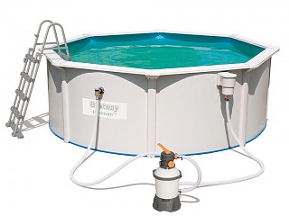 Image Kit piscine Bestway HYDRIUM STEEL WALL POOL ronde Ø360 x 120cm filtration a sable