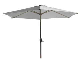 Image Parasol inclinable aluminium noir a manivelle Ø270cm toile coloris gris