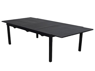 Image Table de jardin MIAMI aluminium 180 x 110 x 73cm avec rallonge coloris gris