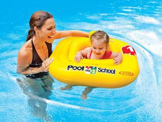 Image Bouee culotte gonflable Intex POOL SCHOOL dimensions 79 x 79cm coloris jaune