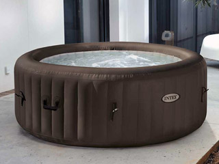 Image Spa gonflable Intex PURESPA JETS 4 places rond Ø196x71cm PVC lamine chocolat