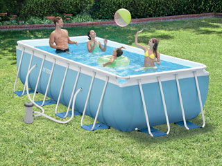 Image Kit piscine tubulaire Intex PRISM FRAME rectangulaire 488 x 244 x 107cm filtration cartouche
