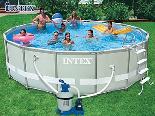 Image Kit piscine tubulaire Intex ULTRA FRAME ronde Ø427 x 122cm filtration sable 4m3/h
