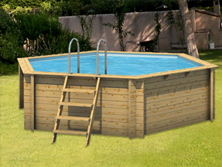 Image Piscine hors-sol bois BWT myPOOL HEXA 410 H120cm